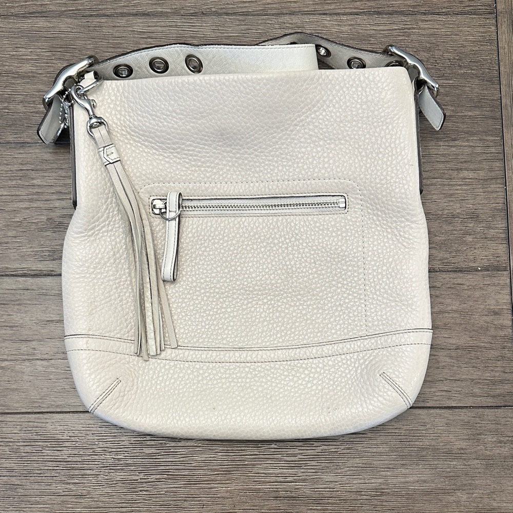 Coach Cream Leather Hobo Bag